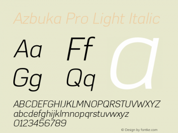 AzbukaPro-LightItalic Version 1.000图片样张