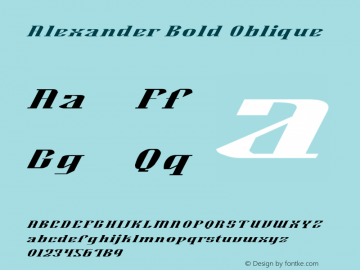 Alexander Bold Oblique Version 1.00图片样张