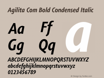 Agilita Com Bold Condensed Italic Version 1.02图片样张