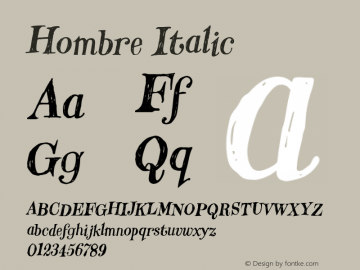 Hombre Italic Version 1.10, build 6, s3图片样张