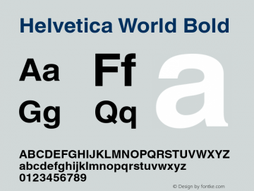 Helvetica World Bold Version 1.07图片样张