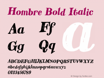 Hombre Bold Italic Version 1.10, build 6, s3图片样张