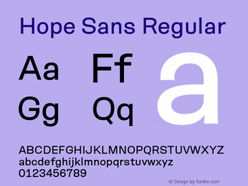 Hope Sans Regular Version 1.00, build 5, s3图片样张