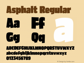 Asphalt Regular Version 001.000 Font Sample