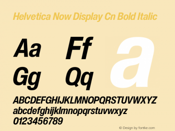 Helvetica Now Display Cn Bd It Version 2.00图片样张