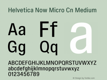 Helvetica Now Micro Cn Md Version 2.00图片样张