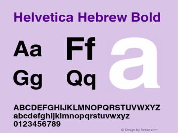 Helvetica Hebrew Bold Version 1.00 build 100图片样张