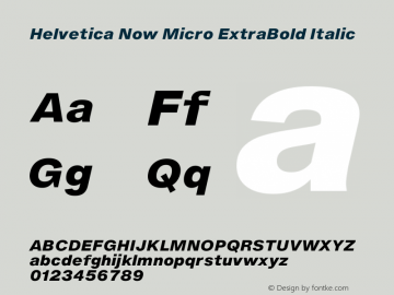 Helvetica Now Micro XBd It Version 1.20图片样张