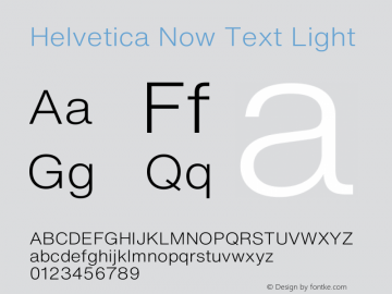 Helvetica Now Text Light Version 1.20图片样张