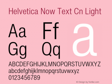 Helvetica Now Text Cn Light Version 2.00图片样张