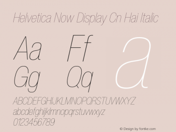 Helvetica Now Display Cn Hai It Version 2.00图片样张