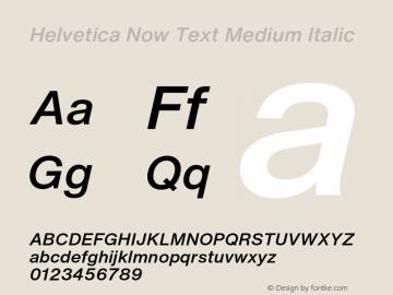 Helvetica Now Text Md It Version 1.20图片样张