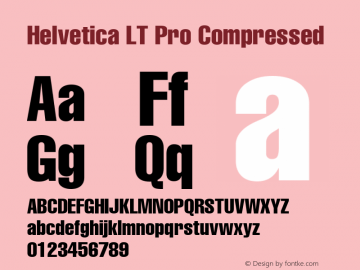 Helvetica LT Pro Compressed Version 1.00 Build 1000图片样张