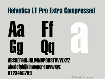 Helvetica LT Pro ExtraComp Version 1.00 Build 1000图片样张