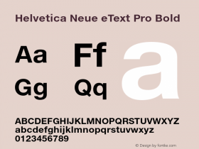 Helvetica Neue eText Pro Bold Version 2.00图片样张