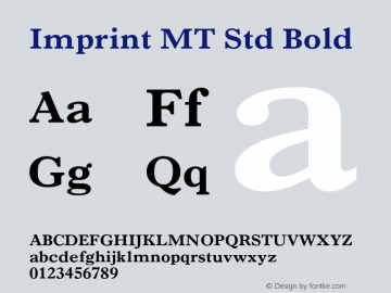 ImprintMTStd-Bold Version 1.000 Build 1000图片样张