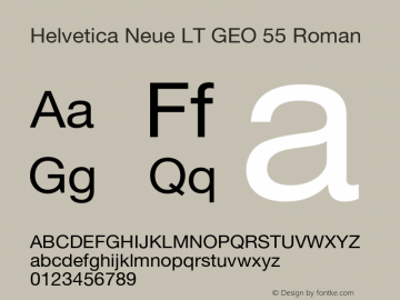 Helvetica Neue LT GEO 55 Roman Version 1.00图片样张