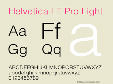 HelveticaLTPro-Light Version 2.000 Build 1000图片样张