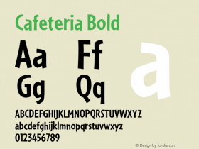 Cafeteria Bold 001.000 Font Sample