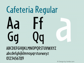 Cafeteria Regular Version 001.000 Font Sample