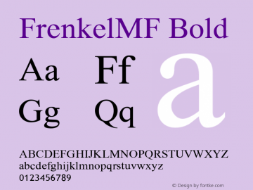 FrenkelMF Bold Version 2.000图片样张