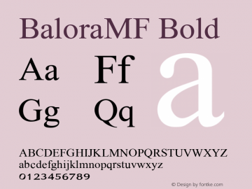BaloraMF Bold Version 2.000图片样张