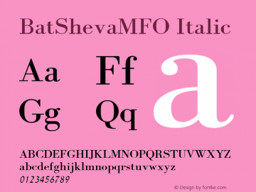 BatShevaMFO Italic 1/13/04图片样张