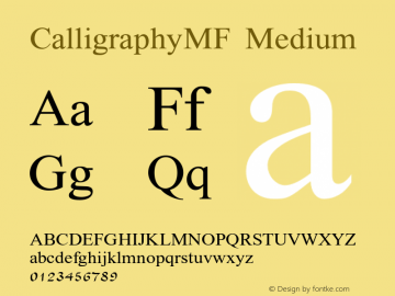 CalligraphyMF Medium Version 4.000图片样张