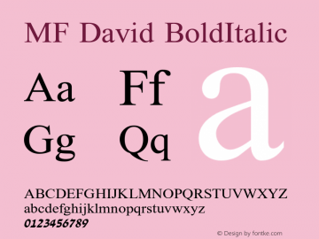 MFDavid-BoldItalic Version 2.000图片样张