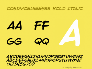 CCEdMcGuinness Bold Italic Version 1.001 2010图片样张