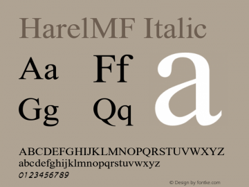 HarelMF-Italic Version 2.000图片样张