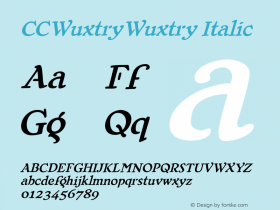 CCWuxtryWuxtry Italic Version 1.00 2017图片样张