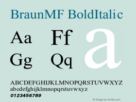 BraunMF-BoldItalic Version 2.000图片样张