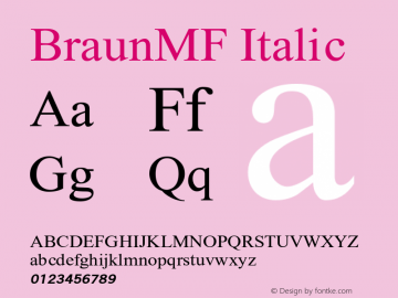 BraunMF-Italic Version 2.000图片样张