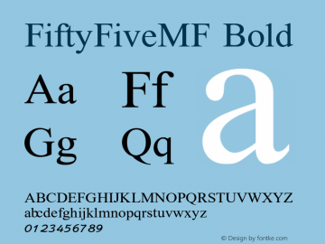 FiftyFiveMF-Bold Version 2.000图片样张