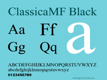 ClassicaMF-Black OTF 1.000;PS 001.001;Core 1.0.38图片样张