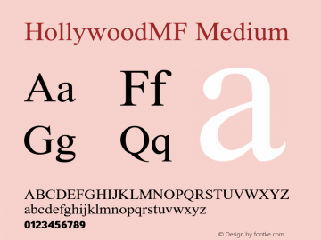 HollywoodMF-Medium OTF 2.001;PS 001.001;Core 1.0.38图片样张