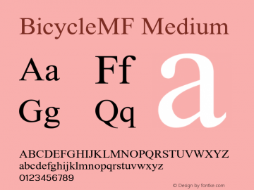 BicycleMF-Medium OTF 1.000;PS 001.001;Core 1.0.38图片样张