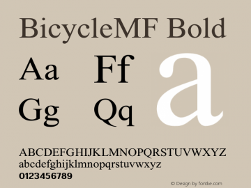 BicycleMF-Bold OTF 2.001;PS 001.001;Core 1.0.38图片样张