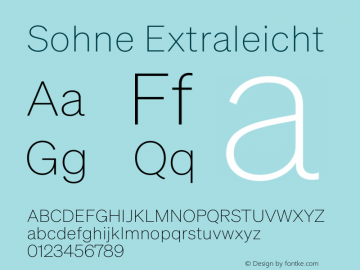 Sohne Extraleicht Version 1.109;hotconv 1.0.116;makeotfexe 2.5.65601图片样张