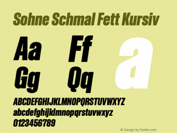 Sohne Schmal Fett Kursiv Version 1.109;hotconv 1.0.116;makeotfexe 2.5.65601图片样张