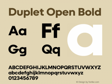 Duplet Open Bold Version 1.000图片样张