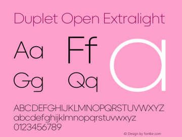 Duplet Open Extralight Version 1.000图片样张