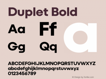 Duplet Bold Version 1.000图片样张