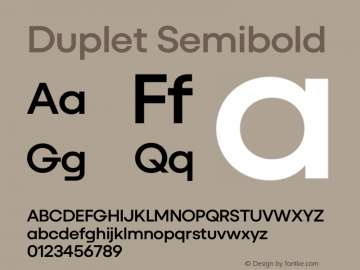 Duplet Semibold Version 1.000图片样张