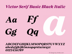 Victor Serif Basic Black Italic Version 1.200;FEAKit 1.0图片样张