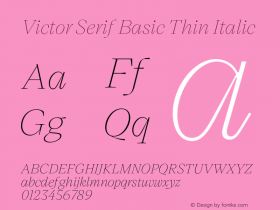 Victor Serif Basic Thin Italic Version 1.200;FEAKit 1.0图片样张