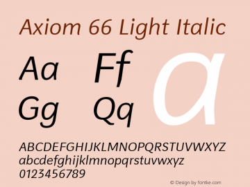 Axiom 66 Light Italic Version 2.001 | web-ttf图片样张