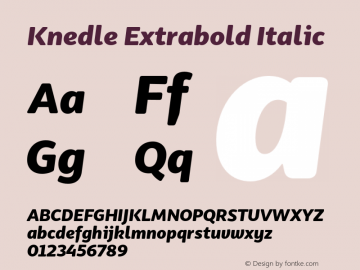 Knedle Extrabold Italic Version 0.201;FEAKit 1.0图片样张