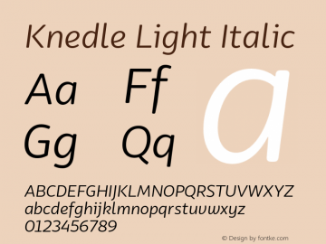 Knedle Light Italic Version 0.201;FEAKit 1.0图片样张